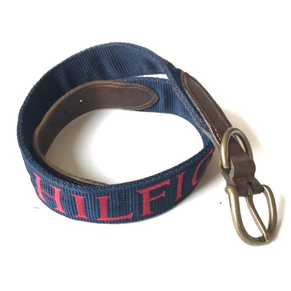 Tommy Hilfiger Other - Tommy Hilfiger Vintage Leather Canvas Logo Belt